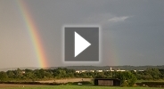 Gewitter mit Regenbogen im Abendlicht am 23.08.2012 Gewitter