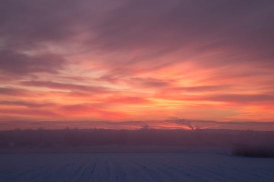 Schöne Morgenstimmung bei eisiger Kälte