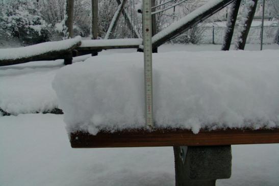 Über Nacht sind 14 Zentimeter Neuschnee zusammengekommen