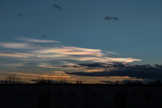 Irisierende Wolken über Südbayern am 10.01.2015